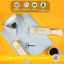 SlickFix Collar and Cuff Grime Protectors Small - White (Pack of 14)