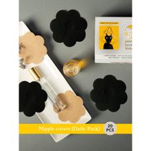 SlickFix Self Adhesive Nipple Covers (Black Colour) Nipple Stickers (Pack of 20)