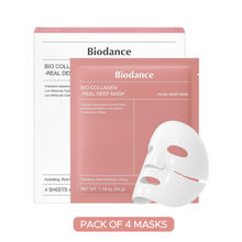 Biodance Bio-Collagen Real Deep Mask, Korean Anti-Aging Pore Care Overnight Sheet Mask - Pack of 4