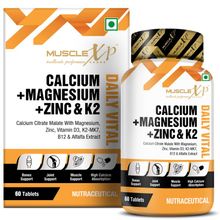 MuscleXP Calcium + Magnesium + Zinc & K2-mk7 Daily Vital Tablets