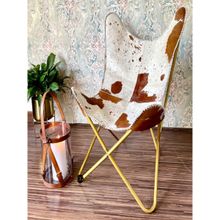 CasaGold Genuine Leather Hair On Butterfly Chair Brown