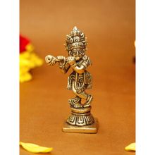 Ekhasa 100% Pure Brass Lord Krishna Idol with Flute