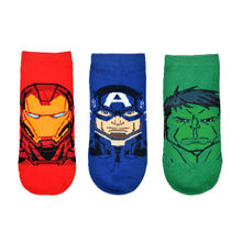 Balenzia X Marvel Character Avengers Themed Ankle Socks for Men- Blue,Red,Green (Pack of 3)