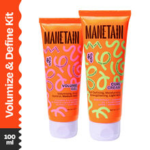 Manetain Mini Volumizing Curl Cream & Volume Gel Bundle for Defined Curls - Hydrating, Anti-Frizz