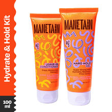 Manetain Mini Hydrate & Hold Curl Kit - Leave-in Conditioner & Hard Hold Gel for Curly Hair