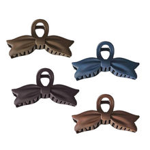 Matra Bow Claw Clip Matte Bowknot Hair Clutcher Large Big Clutches Gift Set Pack of 4 (Random Color)