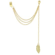 Fabula Jewellery Gold Drop Leaf TasselEar Cuff Earring Earring (Single Piece) For Women & Girls