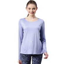 Enamor Womens A304-long Sleeve With Antimicrobial & Sweat Wicking Anti Chill T-shirt-purple