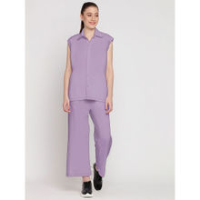 Wear Jukebox Zen Flow Trackpant & Shirt for Women Lavender (Set of 2)