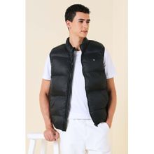 Allen Solly Men Black Solid Sleeveless Jacket
