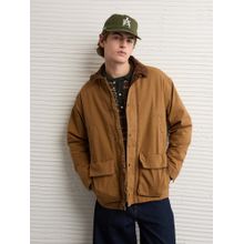 American Eagle Men Brown Solid Denim Full Sleeves Jacket