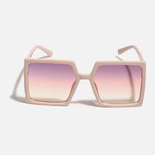 Haute Sauce Women Pink Lens Pink Rectangle Sunglasses (55)