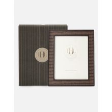 Pure Home + Living Brown Croco Texture Faux Leather Photo Frame