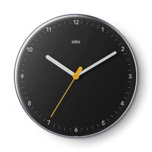 Braun Classic Wall Clock with Silent Sweeping Easy to Read in Black