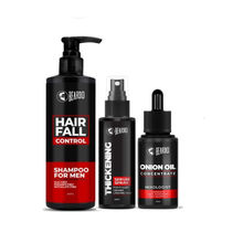 Beardo Hair Thickening Combo Hair Fall Control Shampoo, Hair Serum, Onion Oil