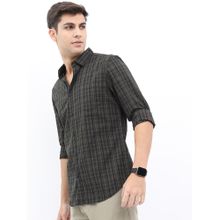HIGHLANDER Men Green Checks Casual Shirt