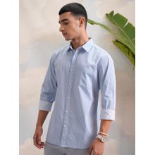 HIGHLANDER Men Blue Stripes Casual Shirt