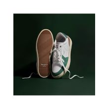 Pepe Jeans White & Green Retro Anti-Skid Cupsole Sneakers