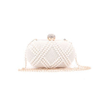 Odette White Embellished Clutch