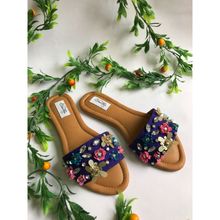 Sole House Blue Cherry Embroidered Flats