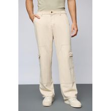FREAKINS Urban Utility Ecru Carpenter Mens Cargo Jeans