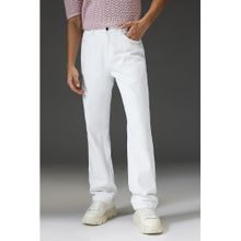 FREAKINS Mens White Straight Jeans