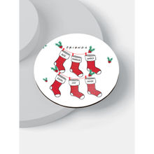 Macmerise Christmas Friends Socks Pattern Circular Coaster