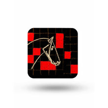 Macmerise Masaba Red Checkered Horse Pattern Square Coaster