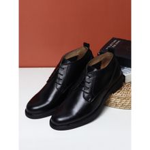 Teakwood Mens Black Solid Geniune Leather Formal Shoes