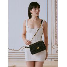 MIRAGGIO Donatella Tweed Handbag - Black (M)