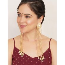 BeAbhika Majestic Tassel Drops: Long Multi-Chain Statement Earrings White