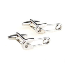 The Tie Hub Safety Pin Silver Cufflinks