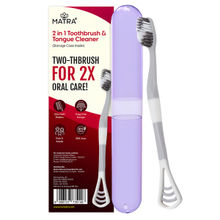Matra 2 In 1 Toothbrush & Tongue Cleaner Scraper Ultra Soft Bristles & Travel Cover Storage