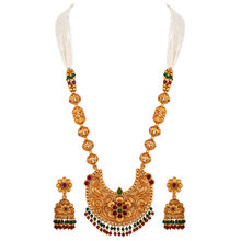 Asmitta Rajwadi Style Pearls Beaded Long Jewellery Set