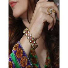 Kraft Smiths Pink Tazmeen Polki Kundan Openable Bangle