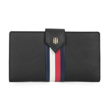 Tommy Hilfiger Daniella Women Leather Bifold Wallet - Black 12 Card Slot (S)