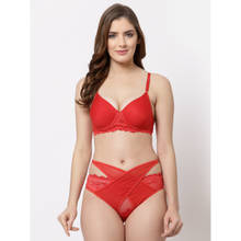 Cukoo Lacy Red Bra and Panty (Set of 2)
