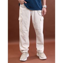 HIGHLANDER Men Relaxed Fit Mid-Rise Clean Look Cargo Jeans