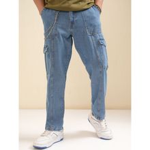 HIGHLANDER Men Light Blue Baggy Tapered Jeans