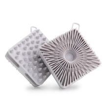 Getmecraft Grey Bath Brush And Shampoo Brush, Body Scrubber And Scalp Massager