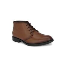 Hitz Men's Tan Leather Ankle Shoes with Laces