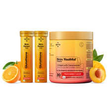 Setu Skin Glow & Youth Combo, Setu Glutathione Fizz Tablets + Collagen with Ceramosides (30 days)