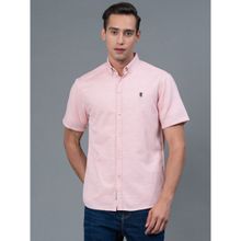 Red Tape Peach Solid Poly Cotton Men Shirt