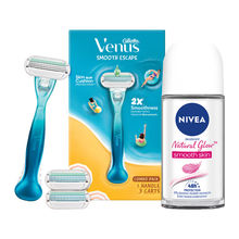 NIVEA Whitening Roll On + Gillette Venus Razor with Aloe Extract - Underarm Care Kit