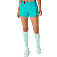 ASICS Women Sea Green Meta Run Split Running Shorts