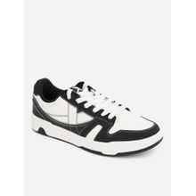 Xtep Classic Skateboarding SeriesSythetic Leather Upper Shoes for Men, Canvas White/Black