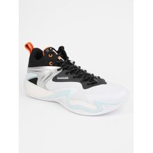 Xtep Basketball Combat Series with Tpu Heel Support Basketball Shoes for Men, White/Black