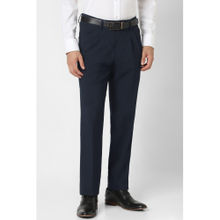 Van Heusen Men Navy Blue Formal Trouser