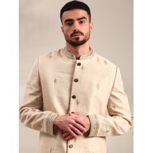 MAYANK MODI Cream Embroidered Sherwani with Pyjama