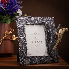 Gibox Frozen Lava Cuckoo Bird with Branch Aluminium Metal Photo Frame